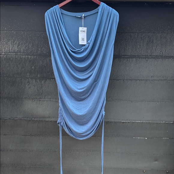 YOINS Dresses & Skirts - YOINS Blue Draped Blue Mini Dress Sz L US 12